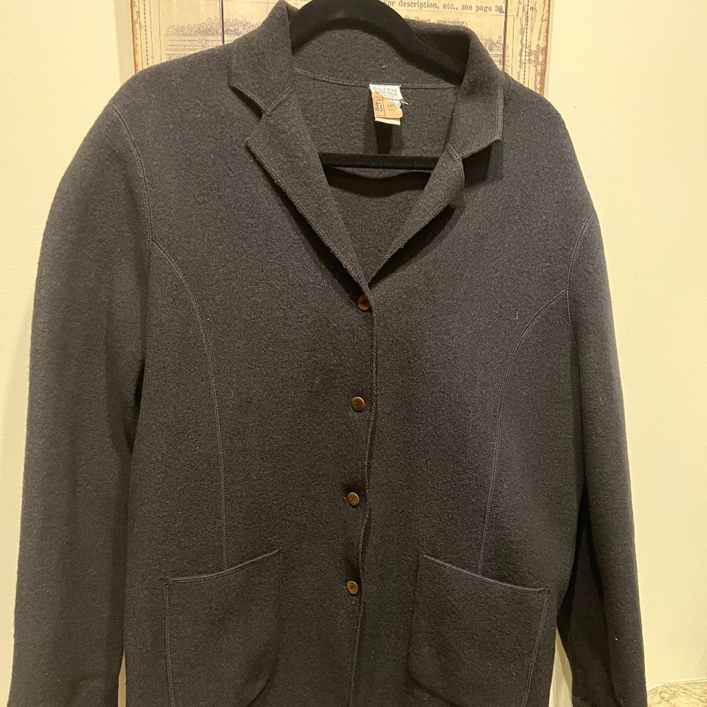 Unstructured Wool Black Blazer